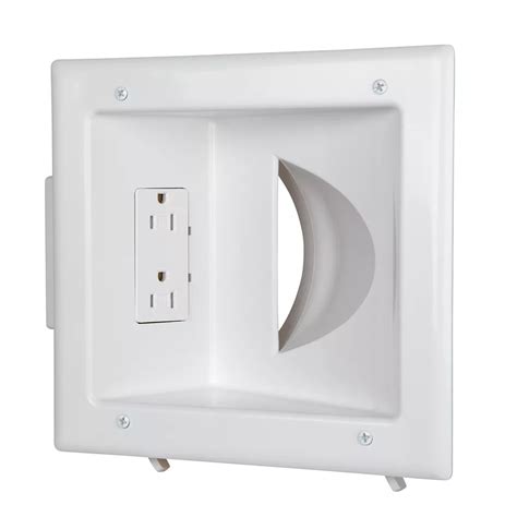 electrical box for behind tv|recessed outlet box home depot.